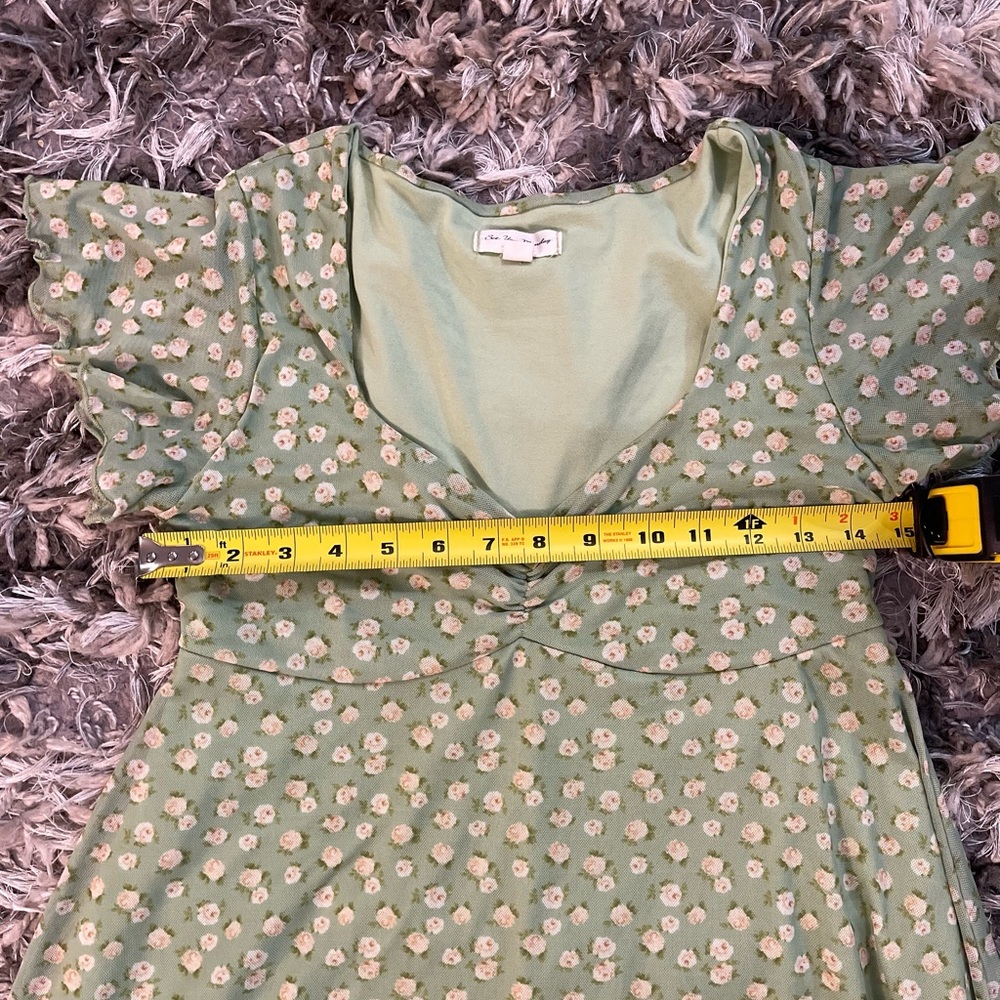 See You Monday Green Flutter Sleeve Sundress - Picture 5 of 8